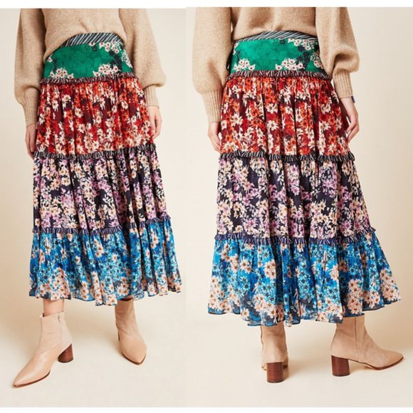 COPY - Anthropologie Anarosa Tiered Maxi Skirt - Picture 2 of 6